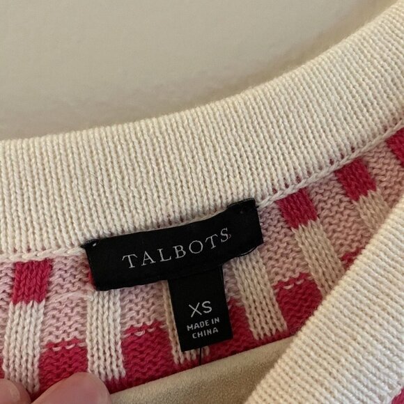Talbots Women XS Fair Isle Long Sleeve Pullover Rib Yoke Crewneck Sweater NWT - Picture 5 of 8